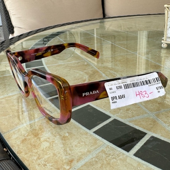 Prada PR A04V 18N1O1 Eyeglasses Women's Havana Cognac Full Rim 52-16-140 New - Picture 1 of 7